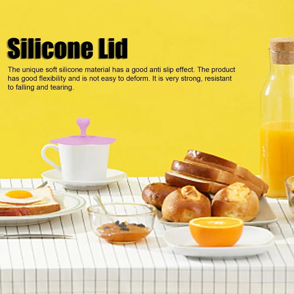 4Pcs Dust Proof Silicone Cup Lid Soft Flexible Sealing Top Smooth Elastic Structure Mug Cover Cup Storage