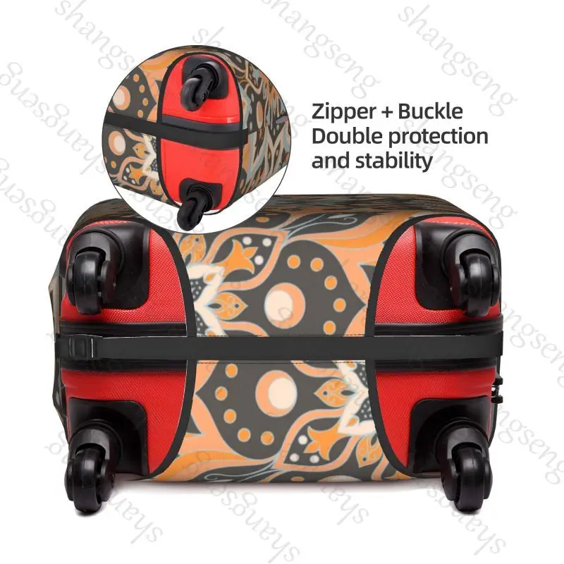 Pokrowiec ochronny na walizkę podróżną z motywem mandali, elastyczna ochrona, zmywalny pokrowiec na bagaż, rozmiar 18-32 cali