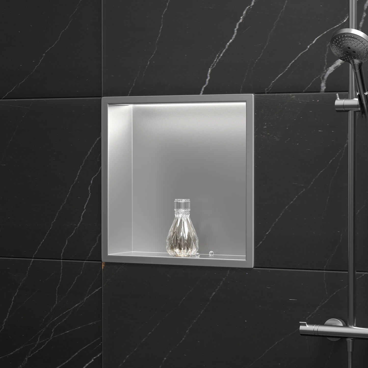 

Brushed 304 Stainless Steel Square Bathroom Shower Niche Anti Rust Square 30x30cm