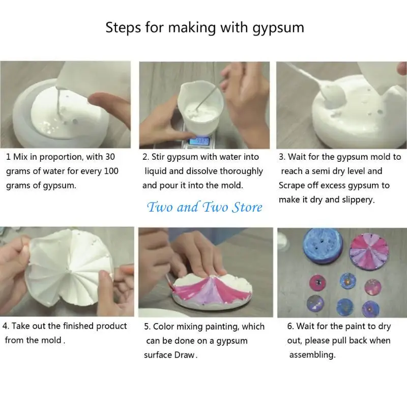 HX6F DIY Silicone Mold Rotatable Music-Box Carousel Ornament Making Moulds Set