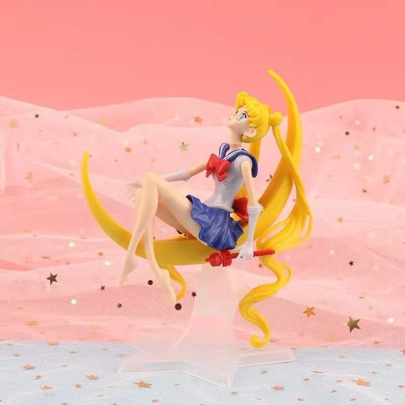 

15CM Sailor Moon PVC Anime Figure Toys Cartoon Tsukino Usagi Manga Figurine Cake Decorations Accessories Model Dolls Gidts Kids