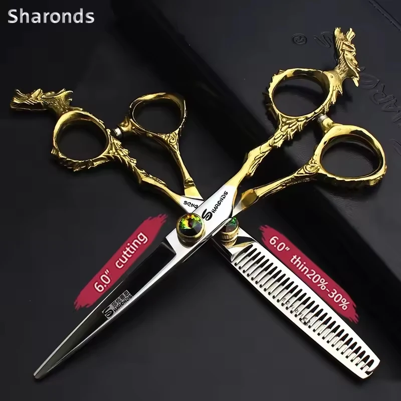 New Hairdressing Scissors 6 Inch Barbershop Shears Professional Hair Stylist Cutting tools Flat Teeth Scissors