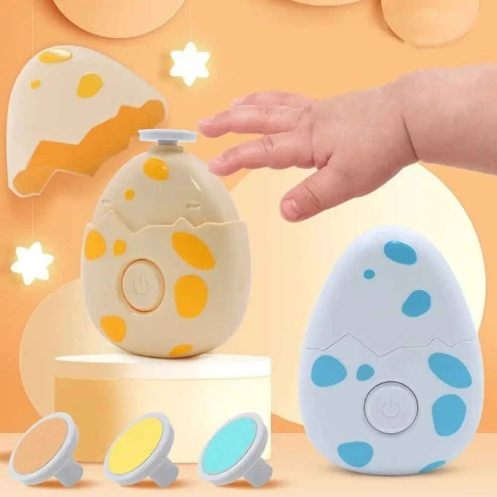 Otomatik Elektrikli Bebek Tırnak Giyotin Güvenli Çok Yönlü Otomatik Dinozor Tırnak Giyotin Sevimli 3 Adet Taşlama Kafası Elektrikli Tırnak Törpüsü