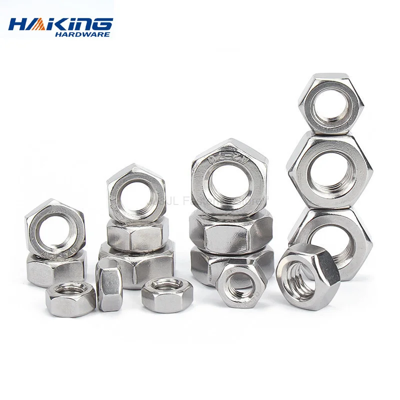 1/50/100pcs A2 304 Stainless Steel Hex Hexagon Nut for M1 M1.2 M1.4 M1.6 M2 M2.5 M3 M4 M5 M6 M8 M10 M12 M16 M20 M24 Screw Bolt