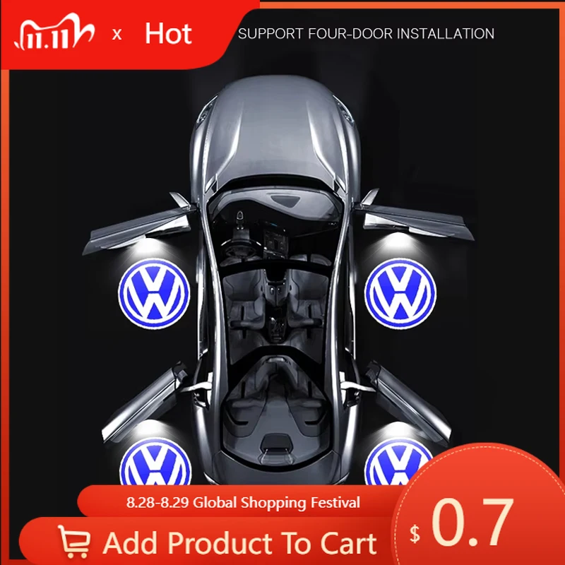 

Новый гольф для VOLKSWAGEN VW 2 для VW Passat B6 B7 B8 B9 Touareg Golf 5 6 7 Jetta GTI R MK6 MK7 Светодиодный проектор двери автомобиля Добро пожаловать Gho