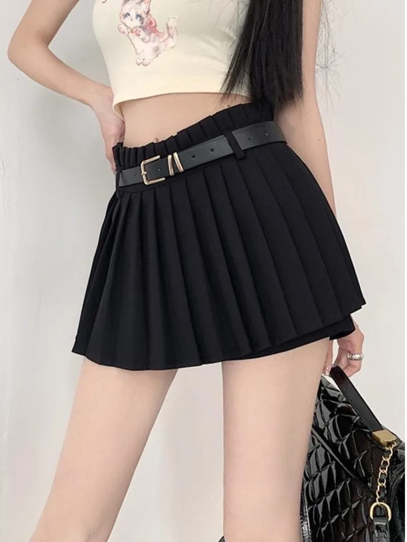 (Lace skirt+belt) pleated skirt JK unified sweet college style skirt half skirt fashionable women's spring/summer style SENH