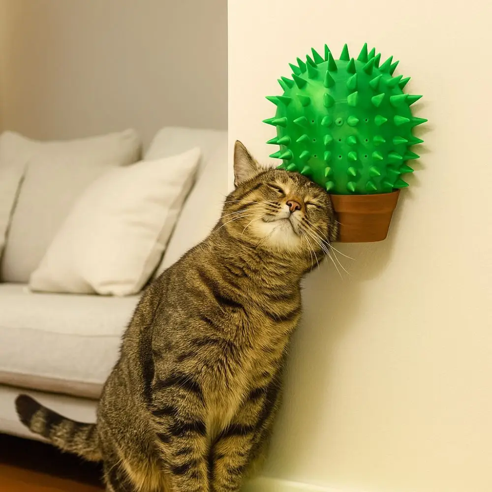 

3D Printed Cactus Cat Scratching Board Wear Resistant Self-Grooming Cat Scratch Pad Wall Mounted Massage Combs Pet Toys