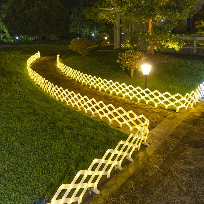 

8pcs, Solar LED Fence Light, Diamond Style, Length 118 Inches/3m, Height 11 Inches-suitable for Courtyard, Pool And Lawn