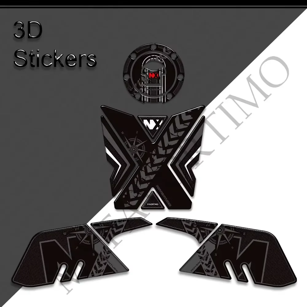 Naklejki ochronne na zbiornik paliwa motocykla Honda NX400 NX500 NX 400 500 2024, boczne gripy, zestaw naklejek na kolana, naklejki na paliwo i olej.