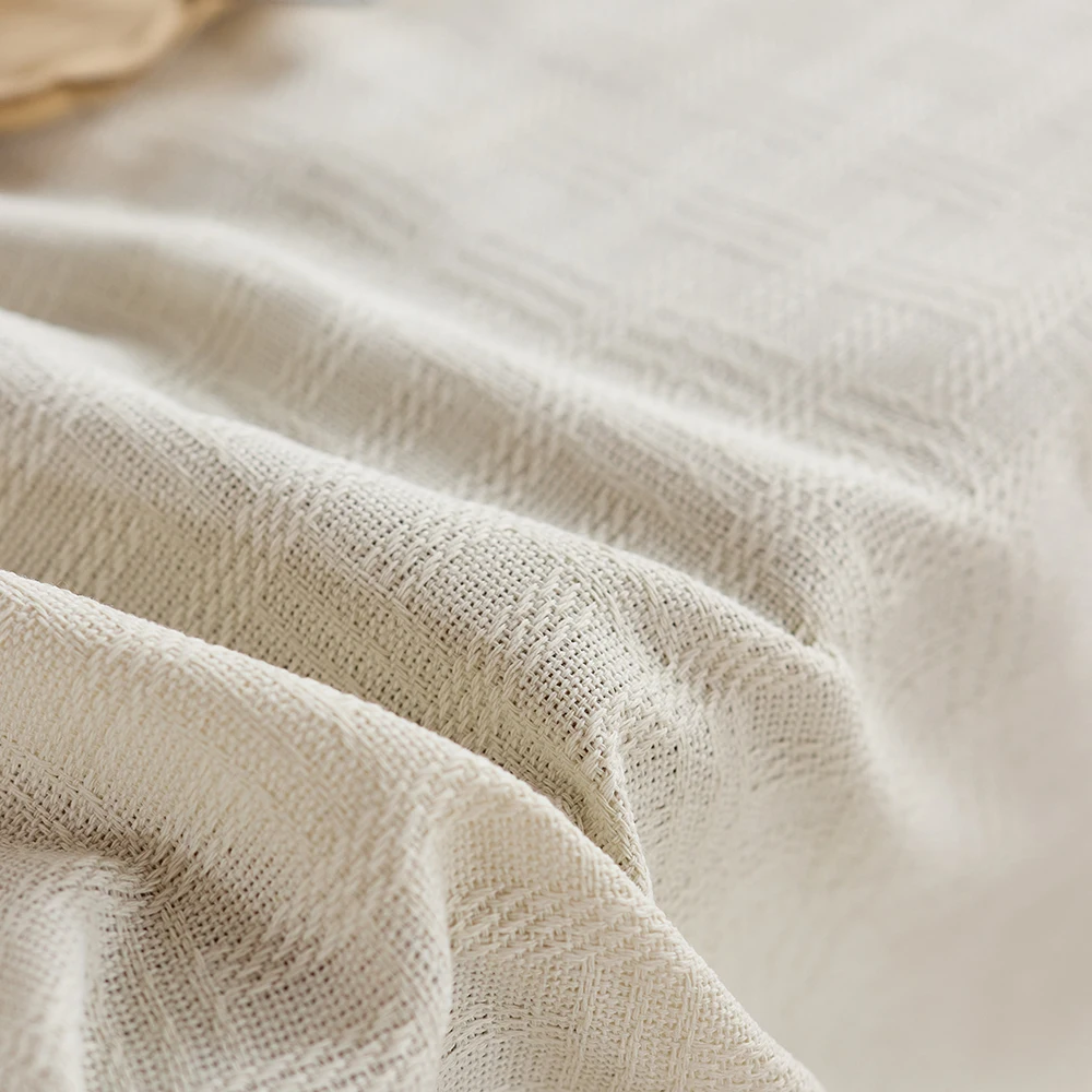 Cotton Linen beige Tablecloth Square Table decor Burlap Table  Covers with Tassel for Kitchen Dinning Picnic Wedding Party