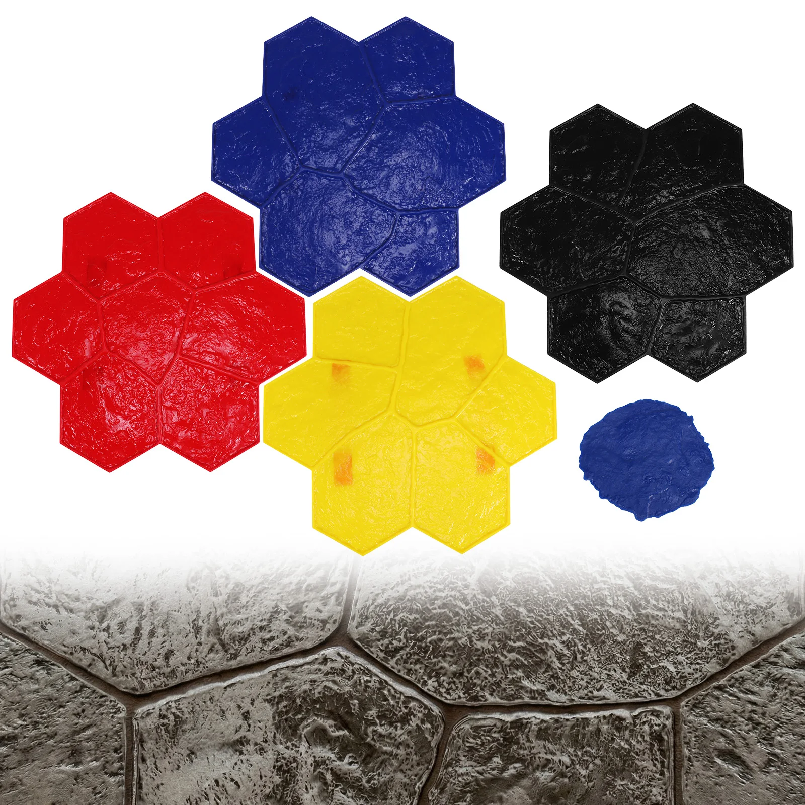 

Набор из 5 штук: Коврики для штамповки бетона с ротационным узором, имитирующие сланец, бесшовные, с реалистичными деталями, для наружных работ