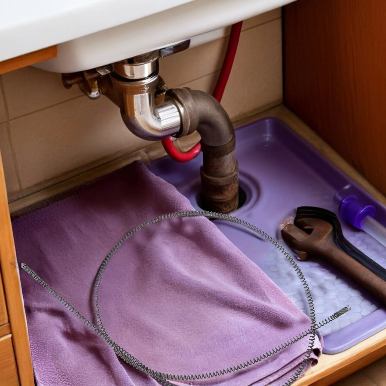 

Набор для прочистки канализации: гибкая стальная трубка-змея высокой прочности для устранения засоров в трубах, унитазах, кухонных и ванных комнатах