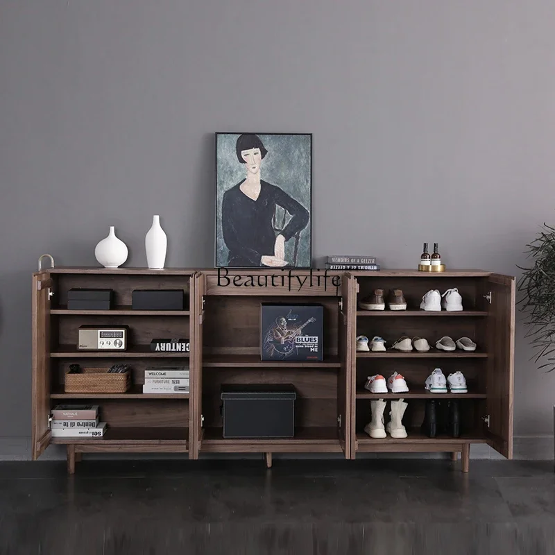 

ls 42 North American black walnut storage storage simple modern log solid wood porch cabinet