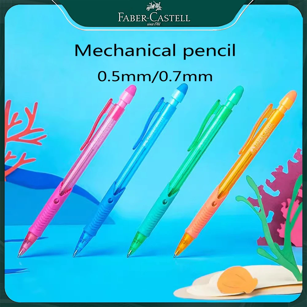 1 шт., немецкий механический карандаш FABER-CASTELL Shark Limited, 0,5/0,7 мм, прозрачный держатель для ручек, канцелярские принадлежности Kawaii для школы