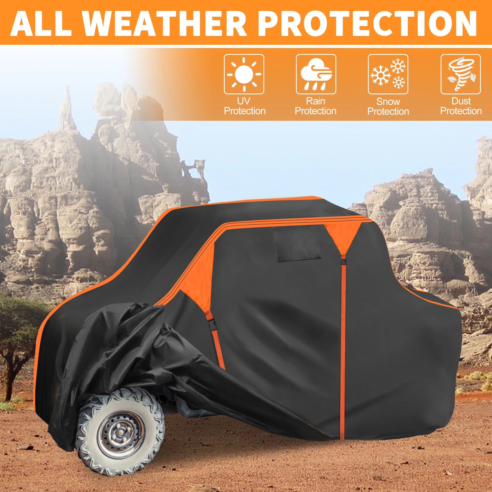 UXCELL Waterproof UTV Cover Side by Side Cover for Polaris for Ranger 570 14-17 210D PU