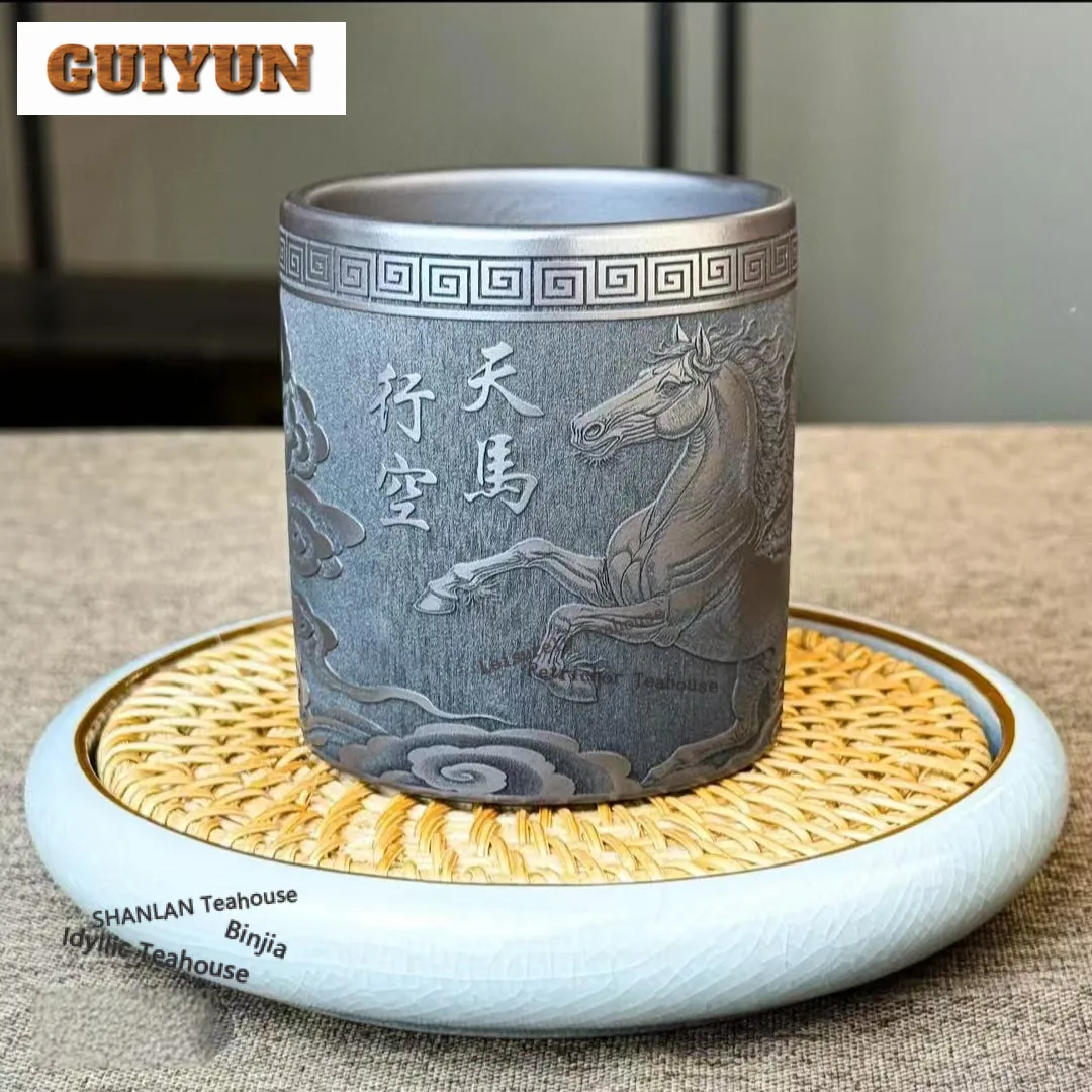 Yixing Purple Clay Fortune Horse Teacup Ancient Tea Bowl Single Cups Tea-tasting Meditation Cup Jianzhan Master Cups Teaware