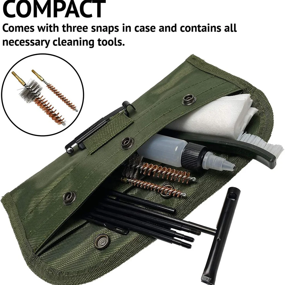 12pcs/Set Pistol Handguns Rod Cleaner Brush Tools with Pouch Pistol Cleaner Gun Cleaner Set for .22LR .223 .257 view 5