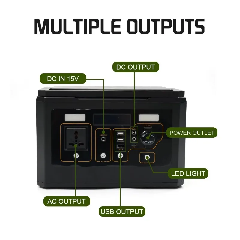 500W Portable Power Station 220V/110V solar generetor 577Wh pure sine wave LiFePO4 Outdoor Emergency Power  Campinge quipment