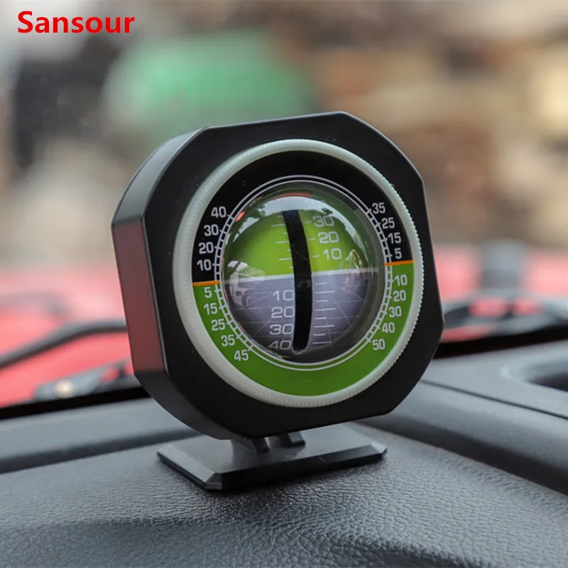 Sansour Car Compass High-precision Built-in LED Auto Slope Meter Level Car Vehicle Declinometer Gradient Inclinometer Angle