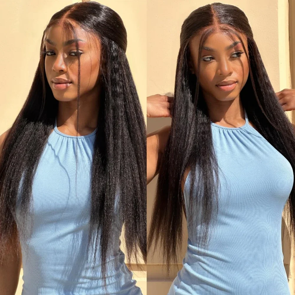 

Geeta Glueless Wigs Human Hair Ready To Wear 2x4 Pre Cut Hd Lace Closure Wigs Yaki Straight 100% Human Hair Бесклеевые парики шнурка
