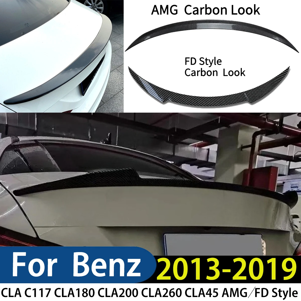 

Для Mercedes-Benz CLA C117 CLA180 CLA200 CLA260 CLA45 2013-2019 AMG/FD стиль автомобиля задний багажник спойлер крыло кузова комплект тюнинг