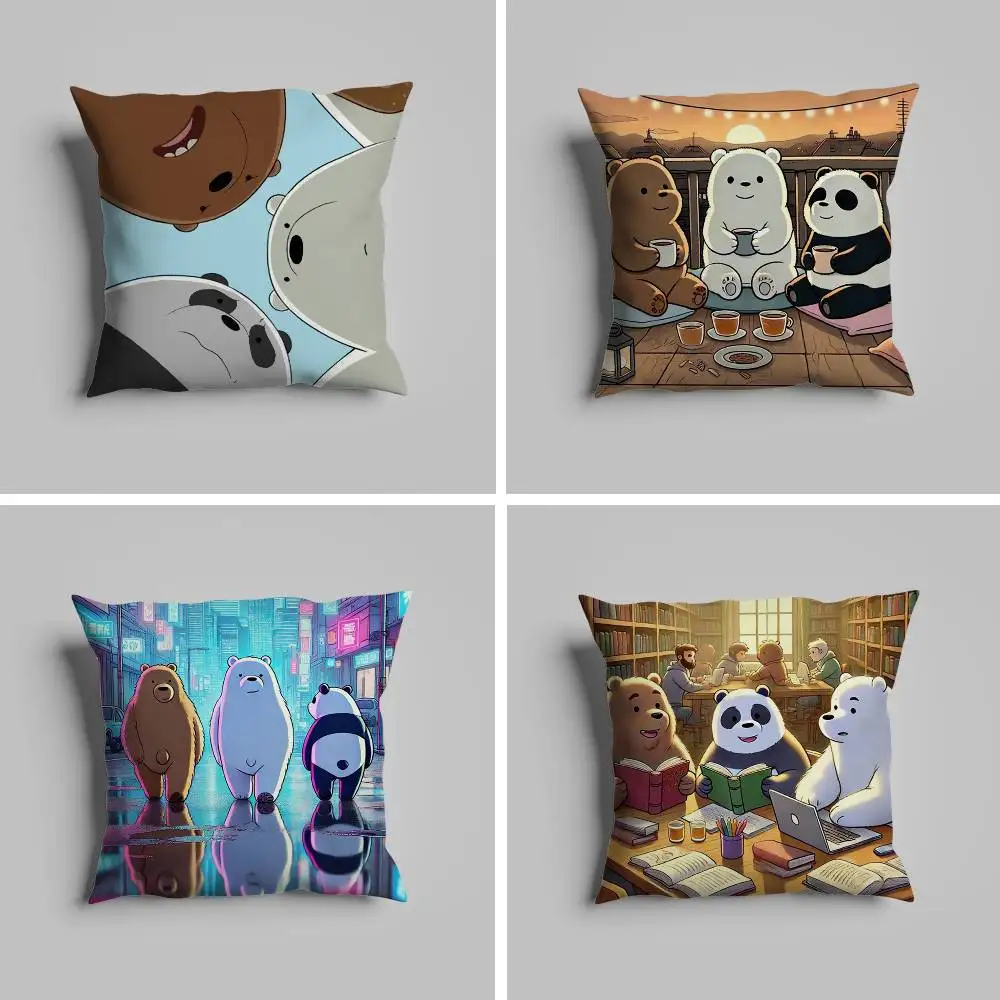 

Cartoon We B-BareS-Cute Bear Pillow Case For Car Pillows 60x60 Cushions Luxury Double Sided Cover Home And Decoration Sofa 30x30