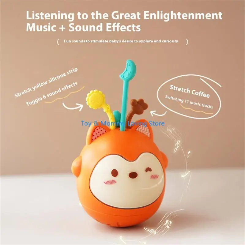 Y1QF Musical Teething Wobble Toy For Babies Sensory Development Infant Shower Gift