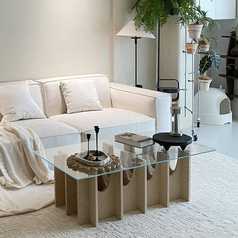 

Креативный журнальный столик в скандинавском стиле, минималистичный современный прозрачный прозрачный журнальный столик, центральный эстетический кушетisch, постмодернистская мебель
