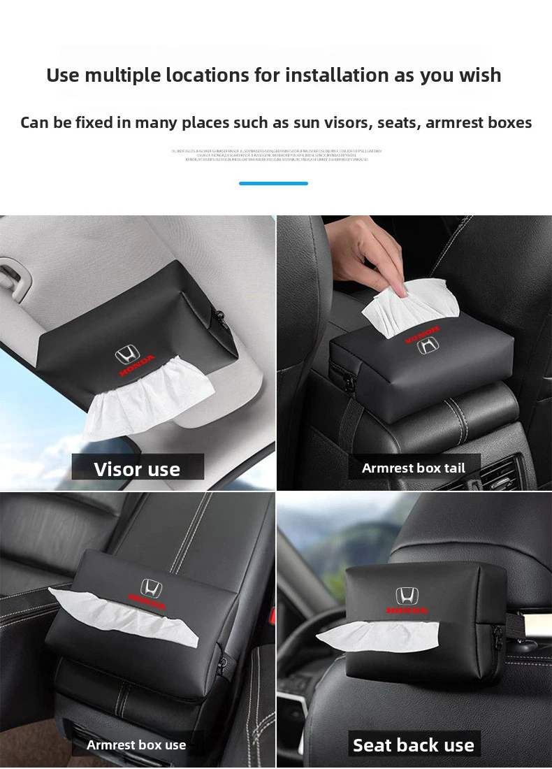 1 قطعة صندوق مناديل داخلي للسيارة من الجلد حقيبة تخزين المقعد الخلفي لهوندا سيفيك صالح جاز أكورد الطيار جواز السفر Stepwgn CRV BRV HRV #4