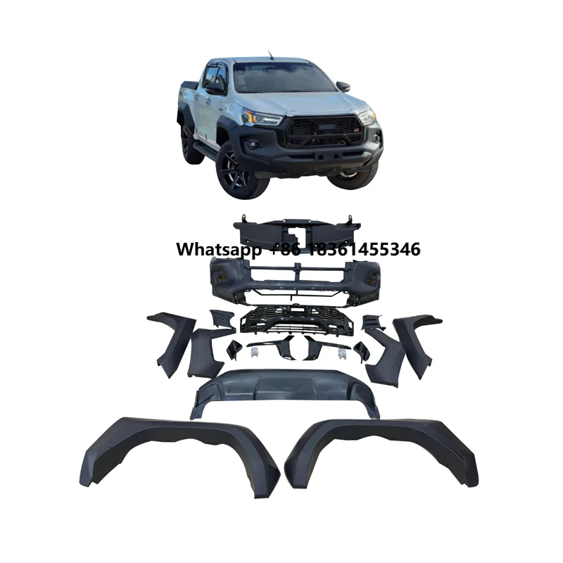 

For 2015 CHANGE To 2023 REVO GR TYPE BODY KIT Parts Front Car Bumpers ABS Grille Black Body Kits