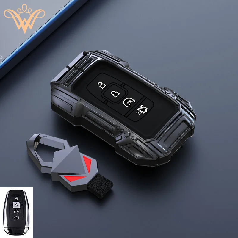 

Zinc Alloy Car Remote Key Case Cover Protector Holder Shell For Lincoln MKZ MKC MKX 2016 2017 Keyless Car Keychain Accessories