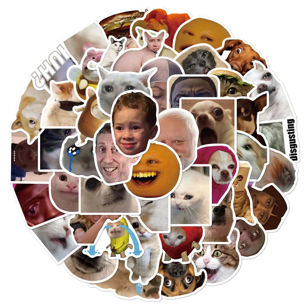 

10/30/50pcs Funny Meme Graffiti Stickers People Animals Expression Decals Scrapbooking Phone Luggage Cartoon Sticker Decoration