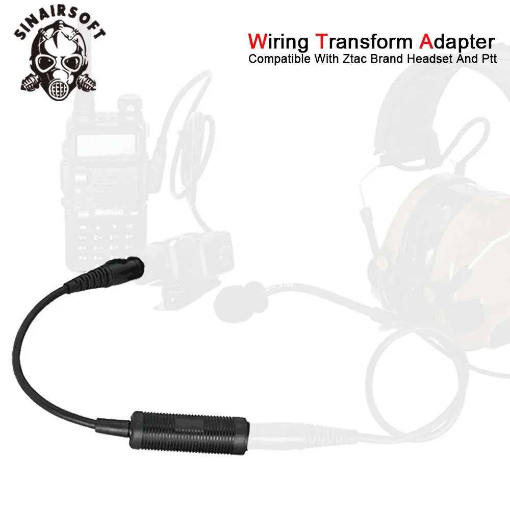 

PTT Converter Cable Adapter for Headset Compatible with Baofeng Two Way intercom For Paintball Hunting Accessories