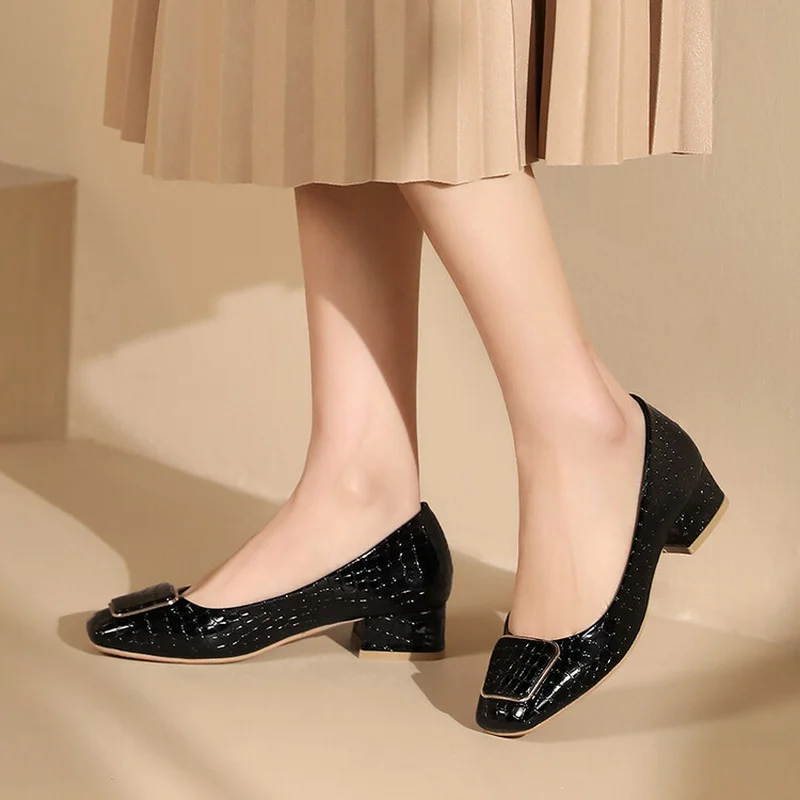 FXYCMMCQ  2022 Early Spring New All-match Thick Bottom Square Heel Ladies Sexy Shoes C22-03