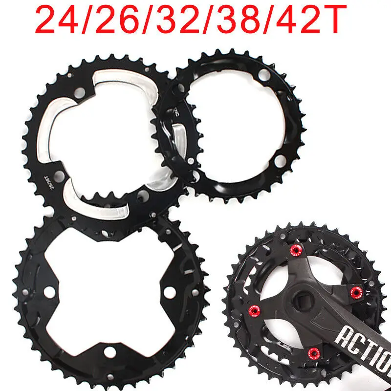 104/64mm BCD MTB Bike Chainring 24/26/32/38/42t Bike Chain Ring Double/Triple 10Speed  Aluminum Chainwheel Bicycle Accessories