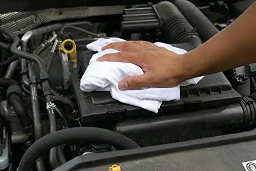 

White 5LB Cotton Knit T-Shirt Rags Low-Lint Quick-Dry Wiping Cloths For Auto Shop Paint Grease Stain Removal Machine Washable