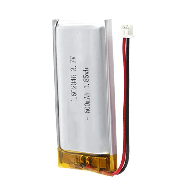 2/5/10/20 Pcs 3.7V 500mAh 602045 Lithium Polymer Ion Battery 2.0mm JST Connector