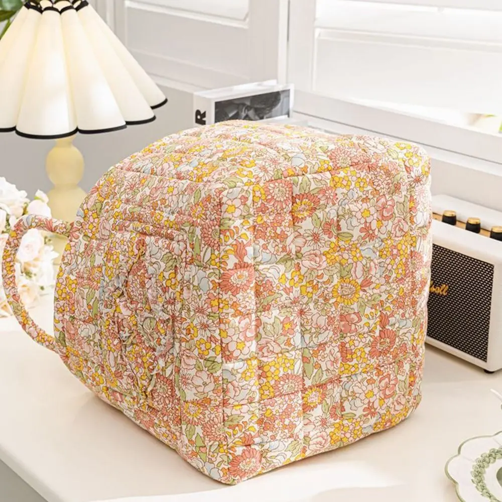 Elegant Pastoral Style Fabric Storage Basket Washable Stackable Sundries Storage Organizer Foldable Picnic Basket Storing Toys