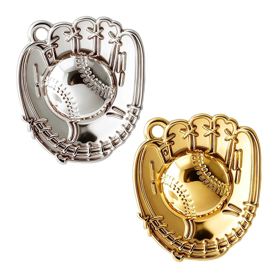6pcs 3D Stainless Steel Sports Baseball Player Kids Charm Paper Airplane Motorcycle Pendant For Jewelry Making Keychain Bracelet view 2