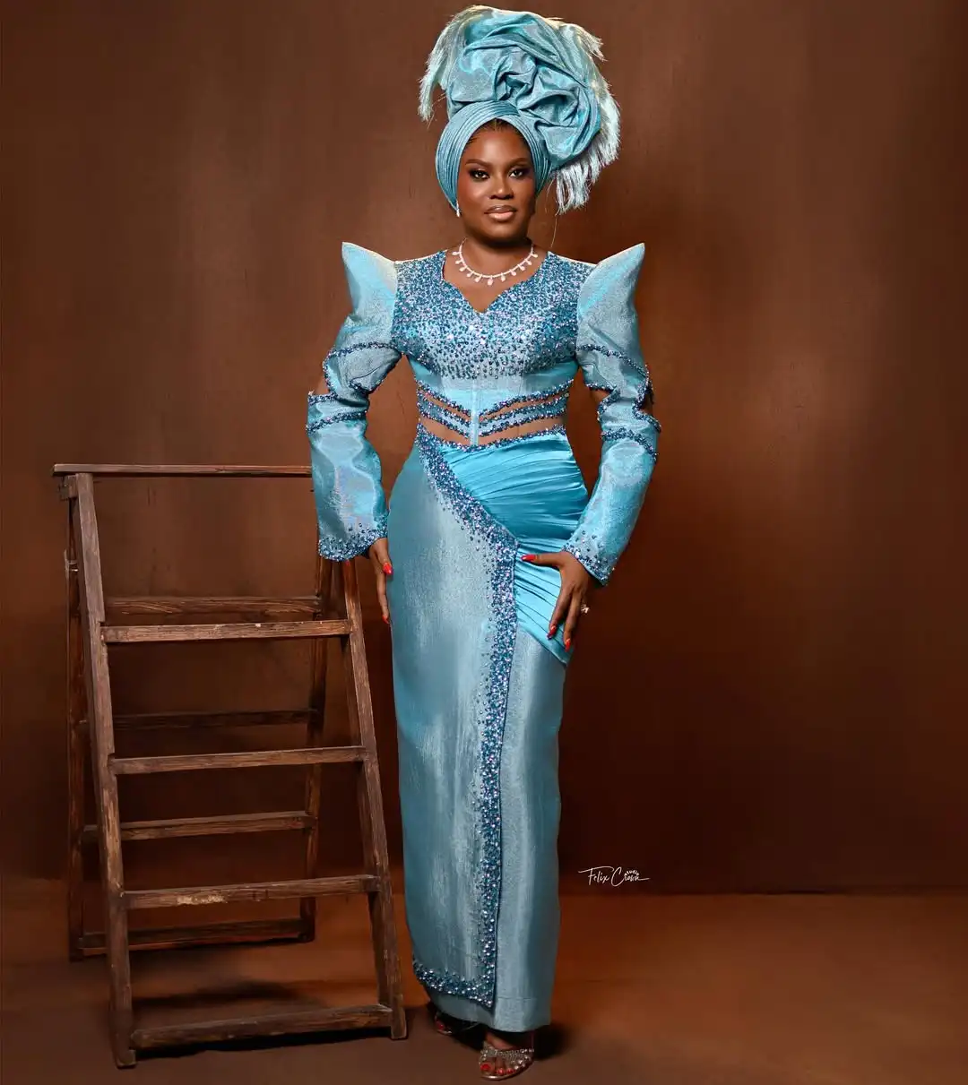 Glitter Sequined Diamond Aso Ebi Evening Dresses Shiny Blue Satin Formal Occasion Gowns Long Sleeve Mermaid Prom Gown Customized