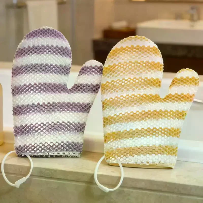 /Kuz/New Honeycomb TPU Exfoliating Shower Glove - Quick-Drying Body Scrubber Sponge For Bathroom