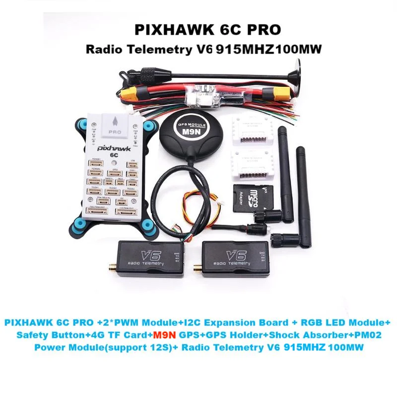 PIXHAWK 6C PRO biała powłoka PX4 32 Bit kontroler lotu Autopilot z 4G SD wbudowanym brzęczykiem radiowym telmetrią V6