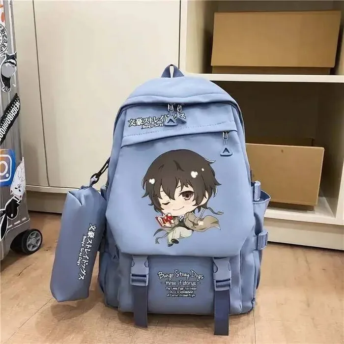 

Черные, синие школьные сумки Bungo Bungou Stray Dogs, большие вместительные рюкзаки Mochilas для подарка, аниме-игры