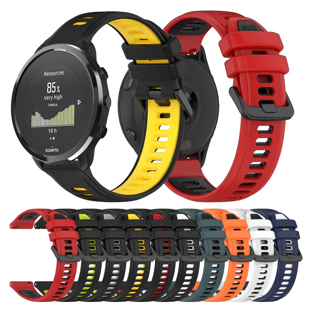 20 22mm Sport Silicone Band For SUUNTO VERTICAL/9 PEAK PRO/DLC/5 PEAK Strap 3 Fitness Bracelet Wristband Accessorie Belt Correa