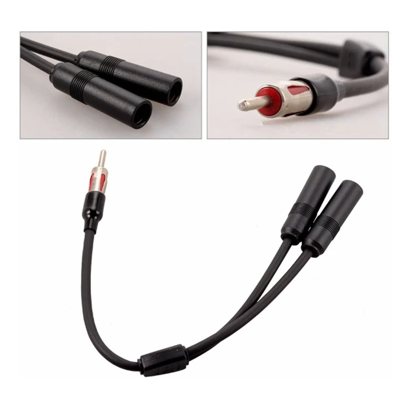 Antenna 1 Male To 2 Female Extension Cable Multifunctional Car Antenna Adapter 1 In 2 Antenna Radio Conversion Antenna