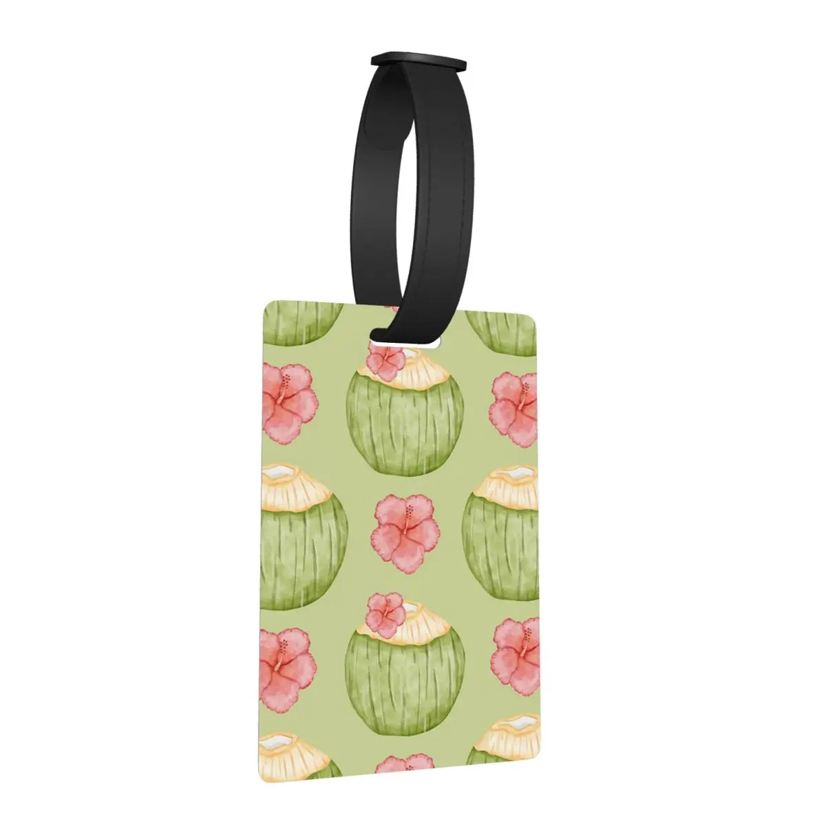 

Watercolor Coconut Milk Seamless Pattern Luggage Tags Suitcase Travel Cute Baggage Boarding Tag Label Holder ID Name Address
