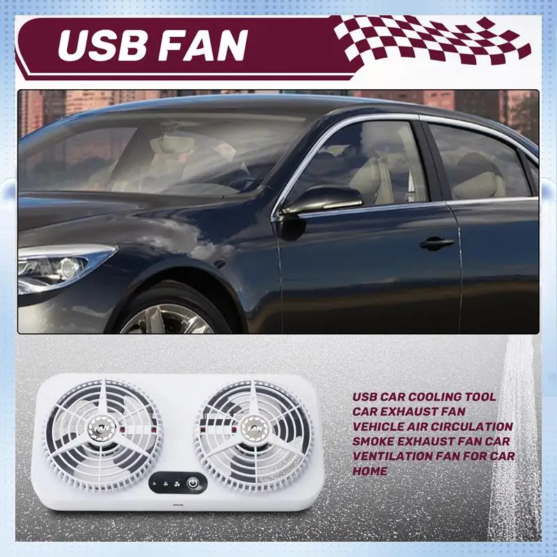 

AM-USB Car Cooling Tool Car Exhaust Fan Vehicle Air Circulation Smoke Exhaust Fan Car Ventilation Fan For Car Home