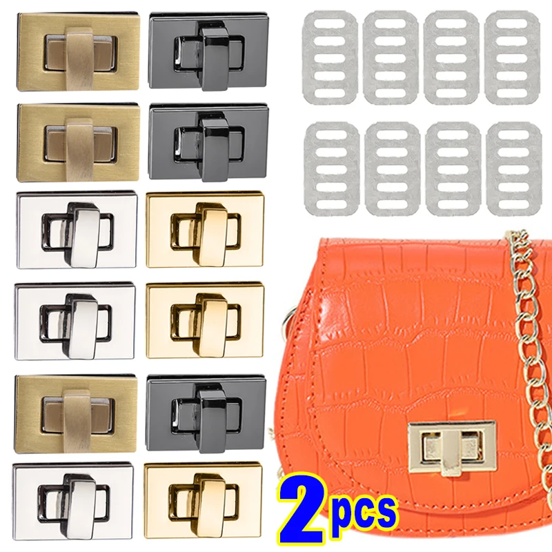 Bag Metal Locks Clasp Catch Buckles Women Square Turn Locking Handbag Shoulder Bag Purse DIY Bags Twisting Hardware Accessories