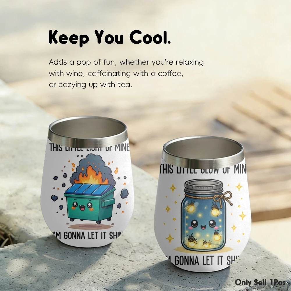 Dumpster Fire Positivity Vacuum Flasks 12oz Insulated Stainless Steel Mug with Lid Double Wall Coffee Drink Cup Travel Tumbler