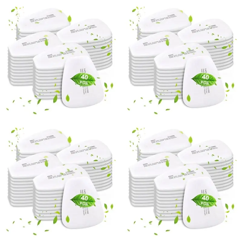 B63B-160PCS 5N11 Respirator Filter Cotton, Replacement Particulate Filter Cotton For 6200, 6502, 7502, 6800, And FF402 Series